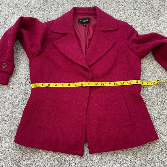 Talbots Fuchsia Pink Cotton Structured Blazer Jacket Size 6P Single Breasted - Picture 13 of 16